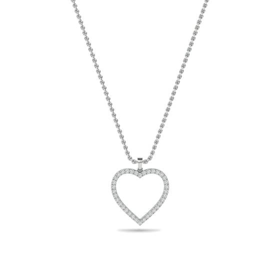 Classic Round Diamond Heart Pendant