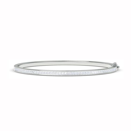 1.10ct VS/E-F Natural Diamond Set Bangle in 9k White Gold
