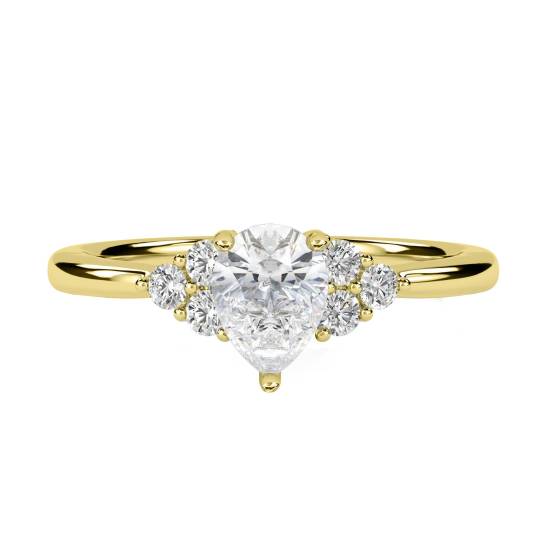 Pear Diamond Side Stone Cluster Ring