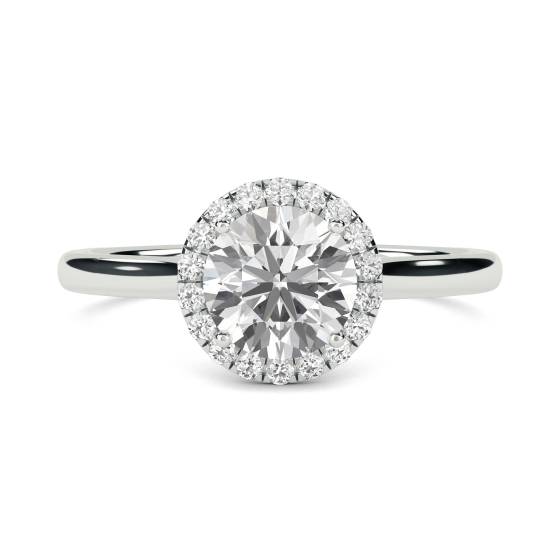 0.95ct SI2/F Natural Diamond Halo Ring