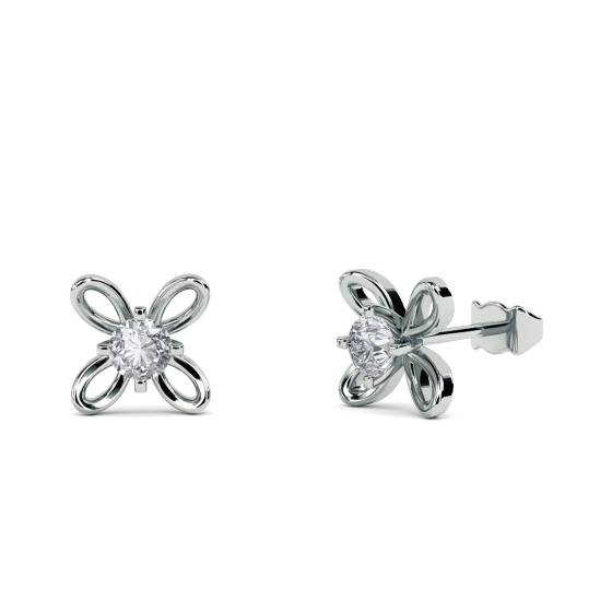 Round Flower Diamond Designer Earrings
