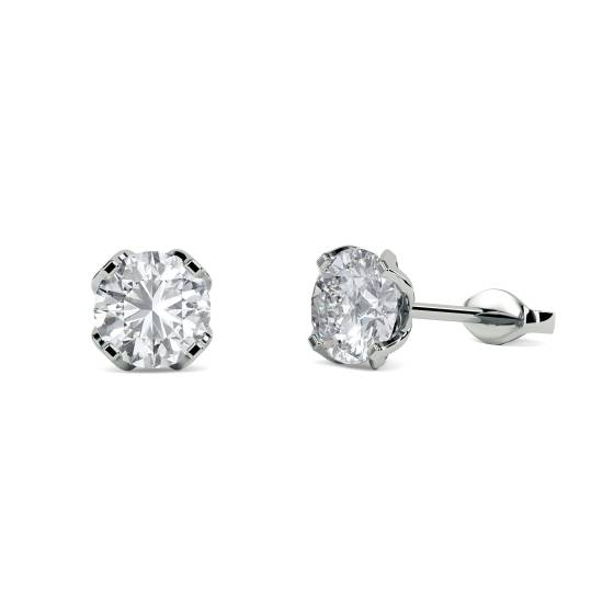 Classic Round Diamond Stud Earrings