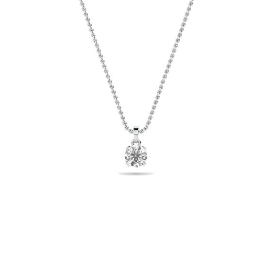 Cradle Round Diamond Solitaire Pendant