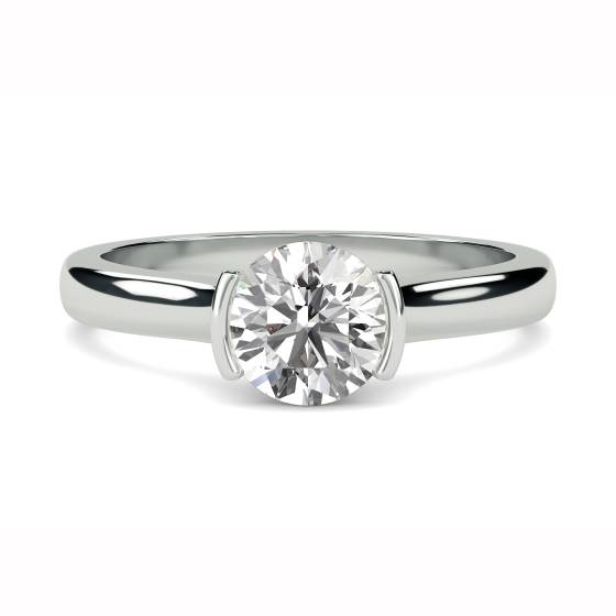 Round Diamond Bezel Set Engagement Ring