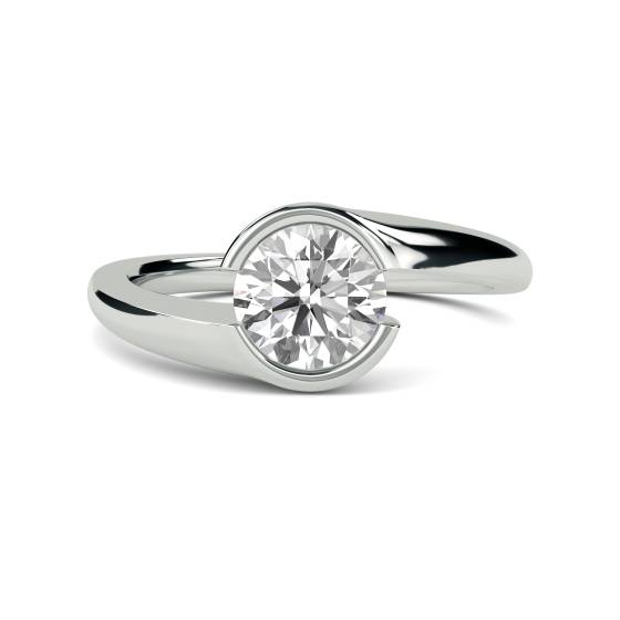 Round Diamond Bezel Set Engagement Ring