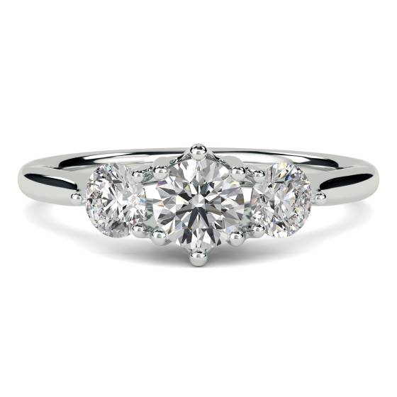 DHDOMR31012 Modern Crossover Round Diamond Trilogy Ring