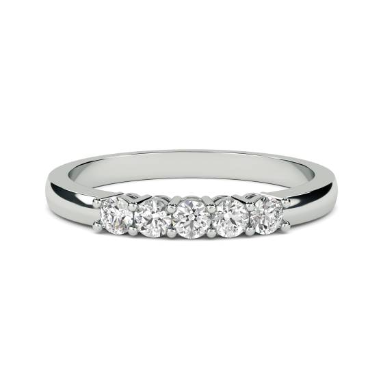 DHHET1001 5 Stone Round Diamond Half Eternity Ring