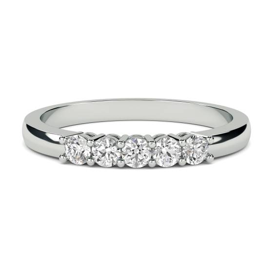 DHHET1001 5 Stone Round Diamond Half Eternity Ring