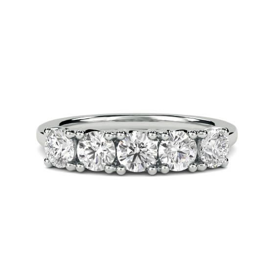 DHHET1002 5 Stone Round Diamond Half Eternity Ring