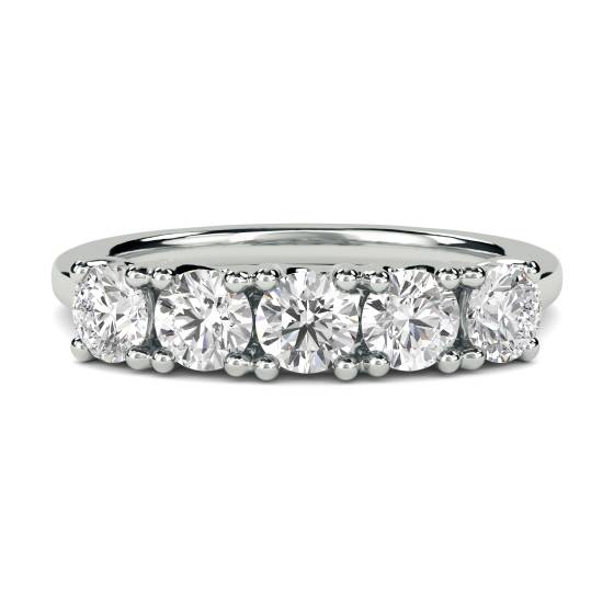DHHET1002 5 Stone Round Diamond Half Eternity Ring