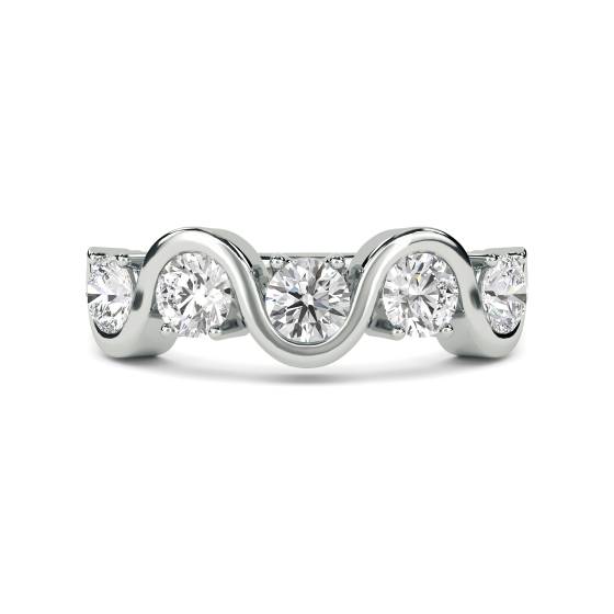 DHHET127 Five Stone Round Diamond Half Eternity Ring