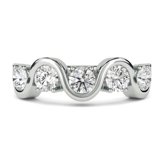 Five Stone Round Diamond Half Eternity Ring