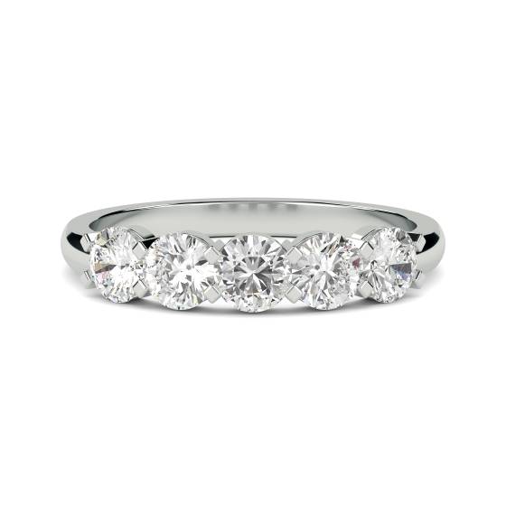 DHHET180 5 Stone Round Diamond Half Eternity Ring