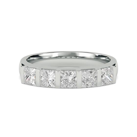 DHHET181 5 Stone Princess Diamond Half Eternity Ring