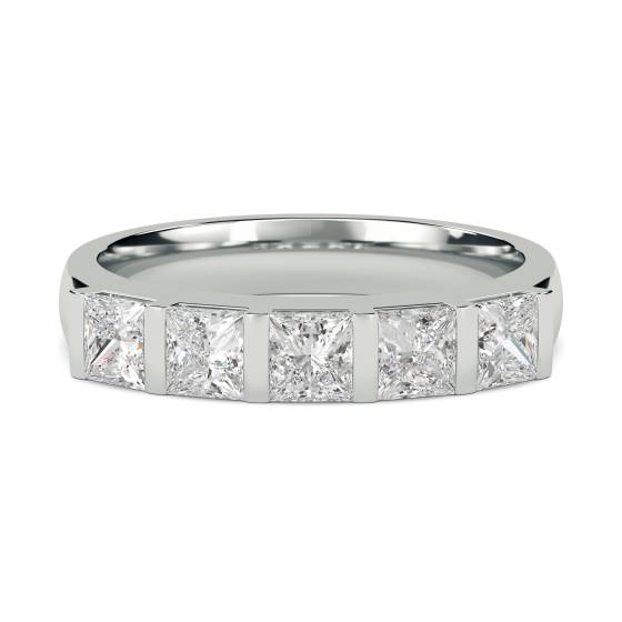 DHHET181 5 Stone Princess Diamond Half Eternity Ring