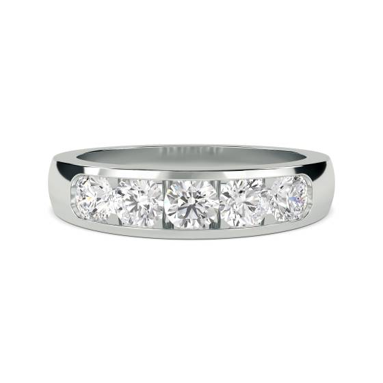 DHHET222 5 Stone Round Diamond Half Eternity Ring