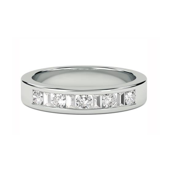3.5mm Round and Baguette Diamond Eternity Ring