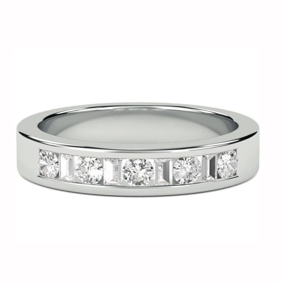 3.5mm Round and Baguette Diamond Eternity Ring