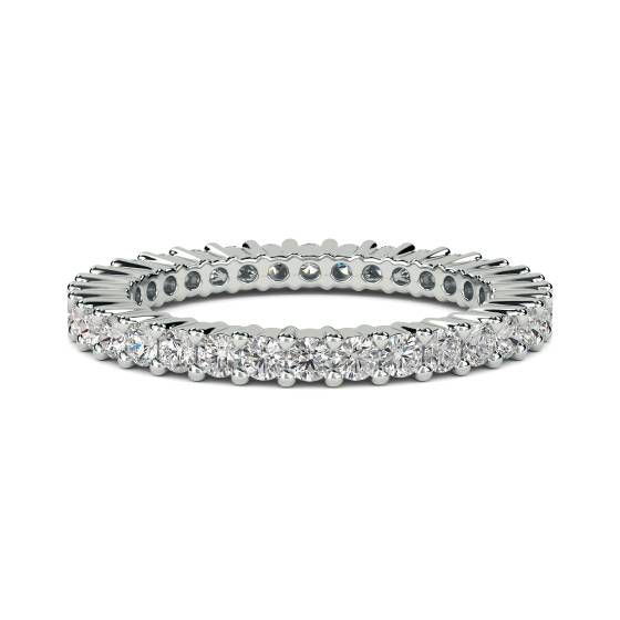0.75ct VS/E-F 2mm Elegant Natural Round Diamond Full Eternity Ring in 18k White Gold