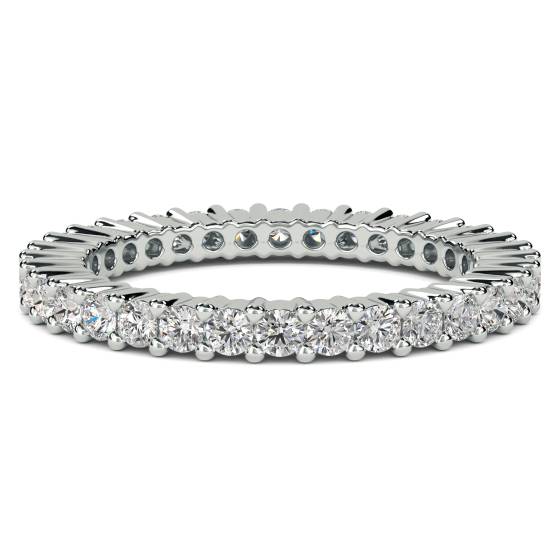 0.75ct VS/E-F 2mm Elegant Natural Round Diamond Full Eternity Ring in 18k White Gold
