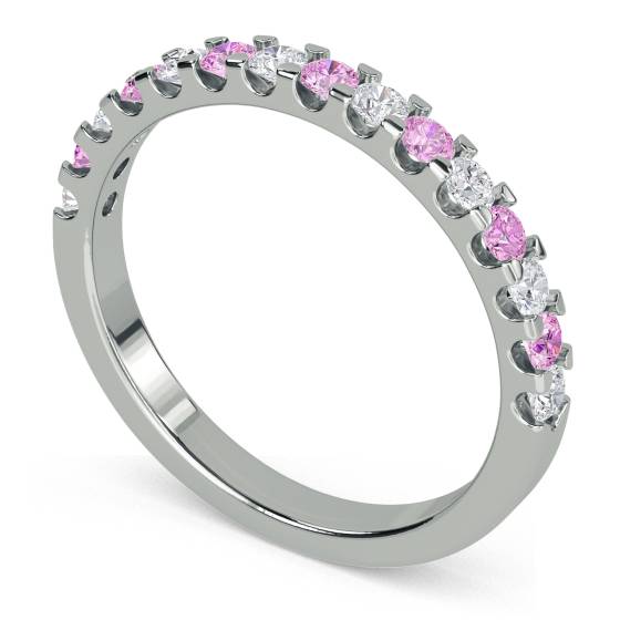 2.5mm Pink Sapphire and Diamond Eternity Ring