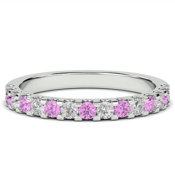 2.5mm Pink Sapphire and Diamond Eternity Ring