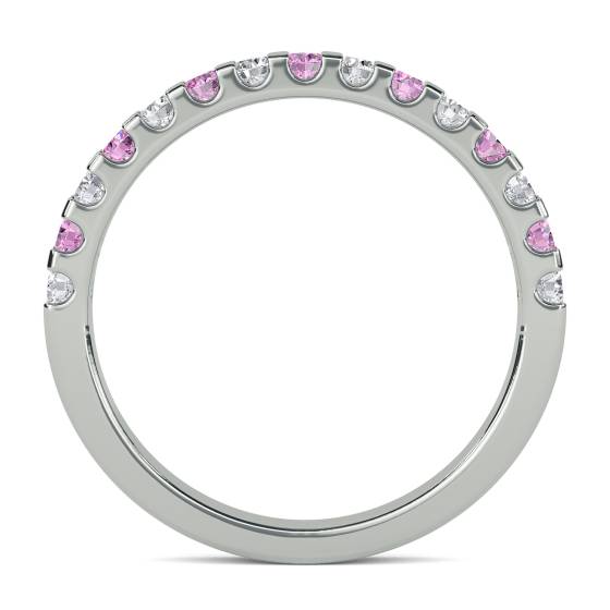 2.5mm Pink Sapphire and Diamond Eternity Ring