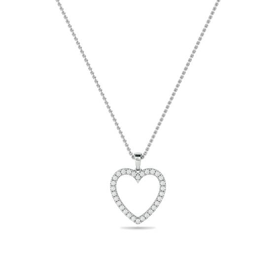 Classic Round Diamond Heart Pendant