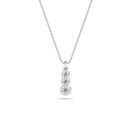 Elegant Round Diamond Trilogy Pendant