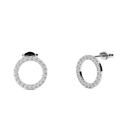 Round Diamond Circle Of Love Earrings
