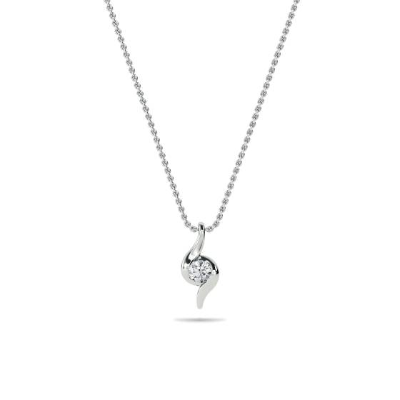 0.15 SI/G-H Stylish Round Diamond Solitaire Pendant