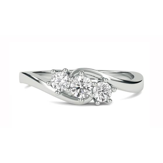 DHMT03257 Crossover Round Diamond Trilogy Ring