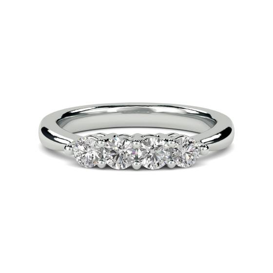 DHMT04002 Four Stone Round Diamond Half Eternity Ring