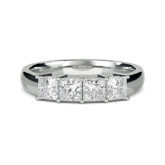DHMT04002PRI Four Stone Princess Diamond Half Eternity Ring