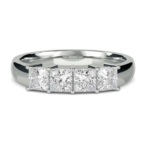 DHMT04002PRI Four Stone Princess Diamond Half Eternity Ring