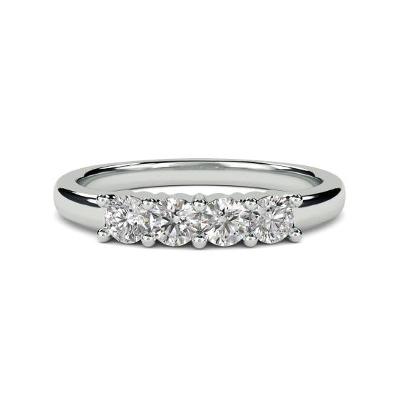 DHMT04010 4 Stone Round Diamond Half Eternity Ring