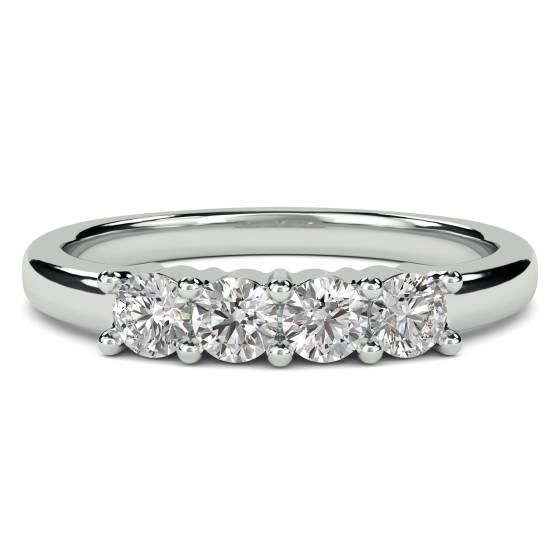 DHMT04010 4 Stone Round Diamond Half Eternity Ring