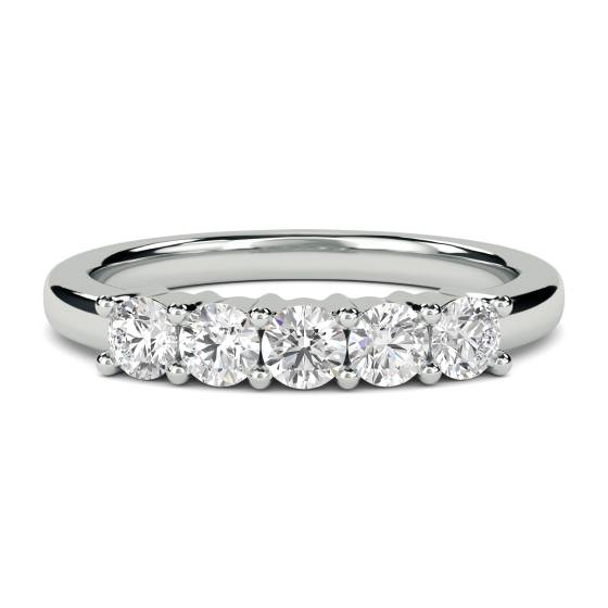 DHMT05102 5 Stone Round Diamond Half Eternity Ring