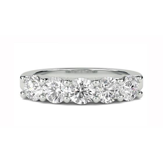 DHMT05104 5 Stone Round Diamond Half Eternity Ring