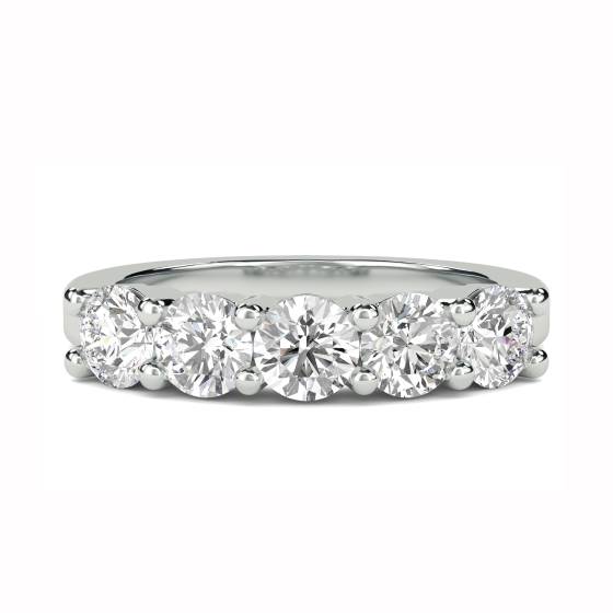 DHMT05104 5 Stone Round Diamond Half Eternity Ring