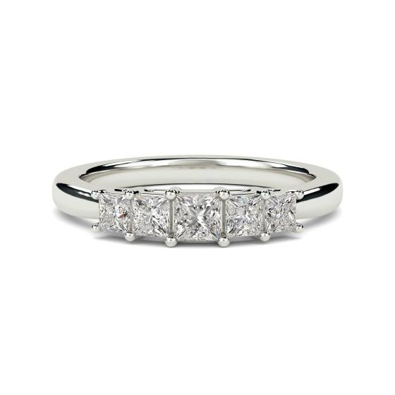5 Stone Princess Diamond Half Eternity Ring