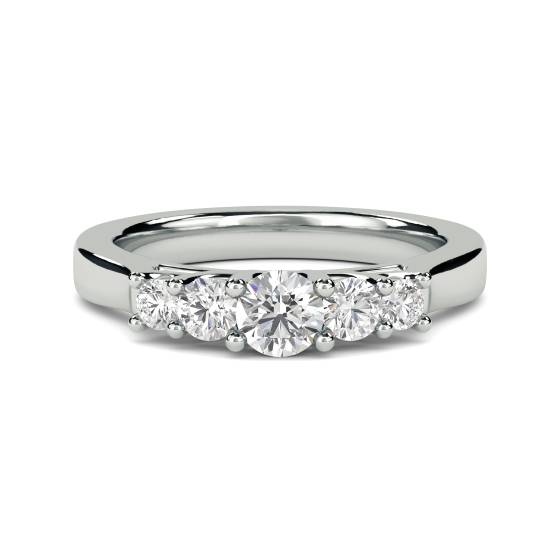 DHMT05129 5 Stone Round Diamond Half Eternity Ring