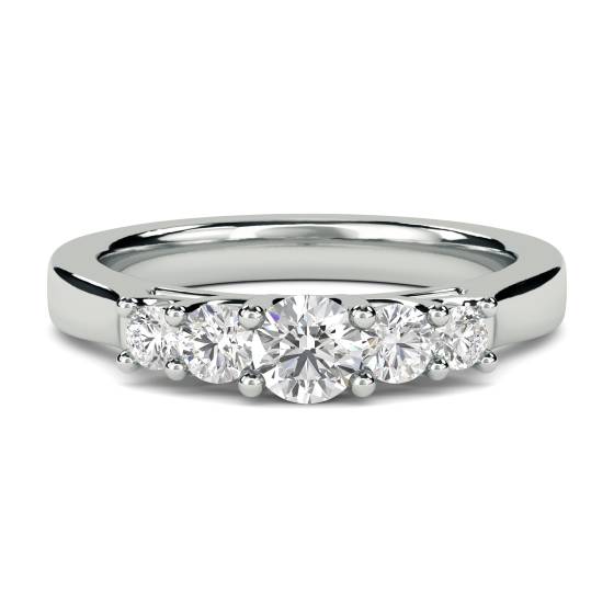 DHMT05129 5 Stone Round Diamond Half Eternity Ring