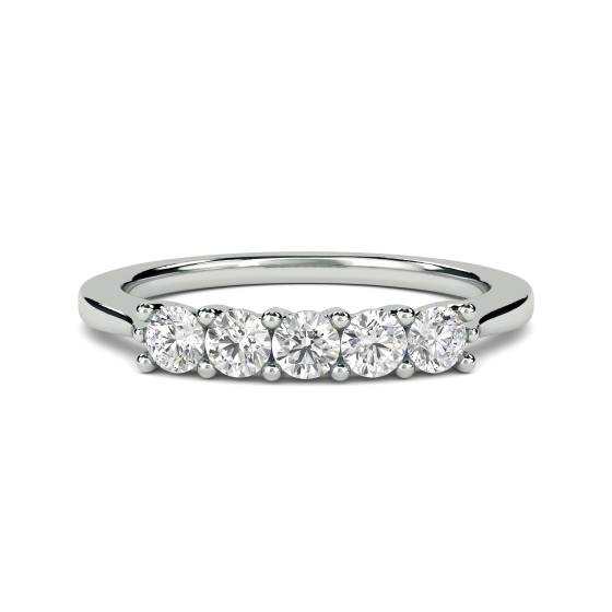 DHMT05134 5 Stone Round Diamond Half Eternity Ring