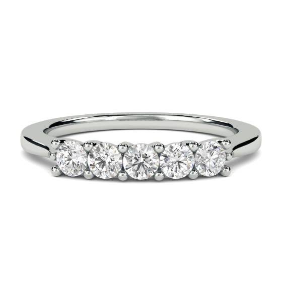 DHMT05134 5 Stone Round Diamond Half Eternity Ring