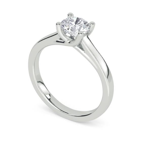 Unique Crossover Round Diamond Engagement Ring