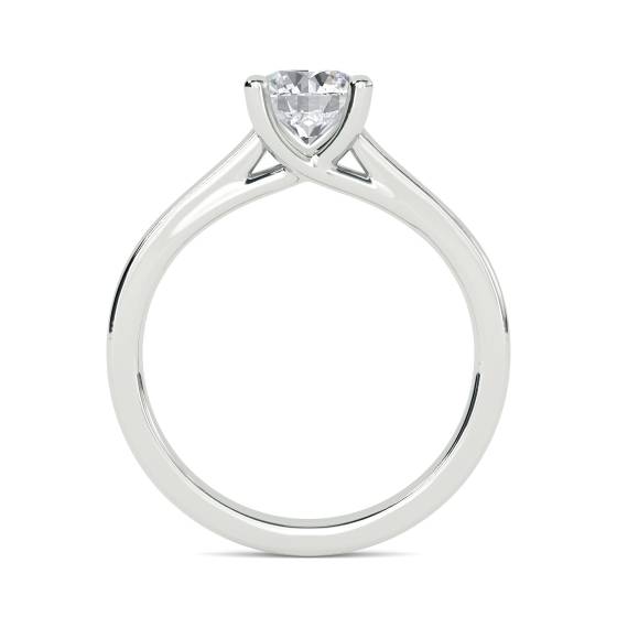 Unique Crossover Round Diamond Engagement Ring