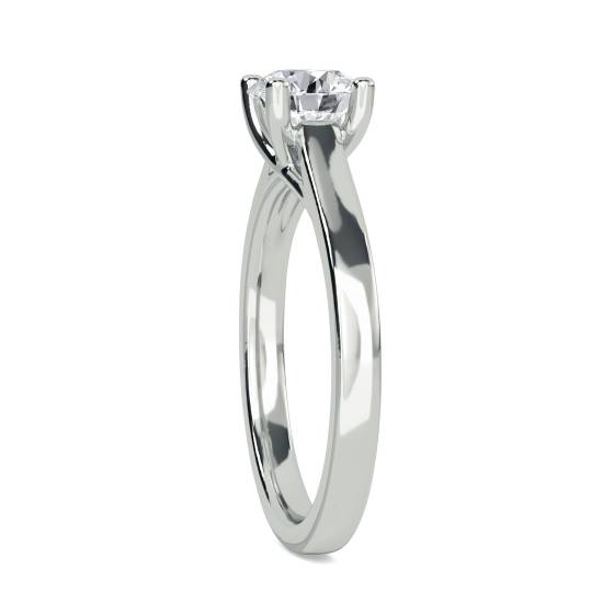 Unique Crossover Round Diamond Engagement Ring