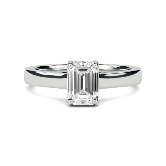 Unique Crossover Emerald Diamond Engagement Ring