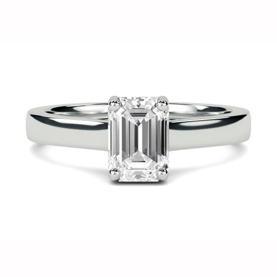 Unique Crossover Emerald Diamond Engagement Ring